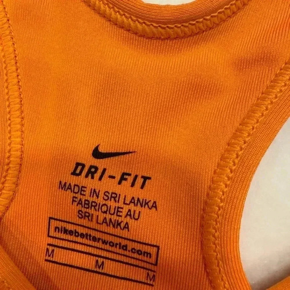 Nike Dri fit sports bra racer back orange with red trim size medium - Picture 5 of 6